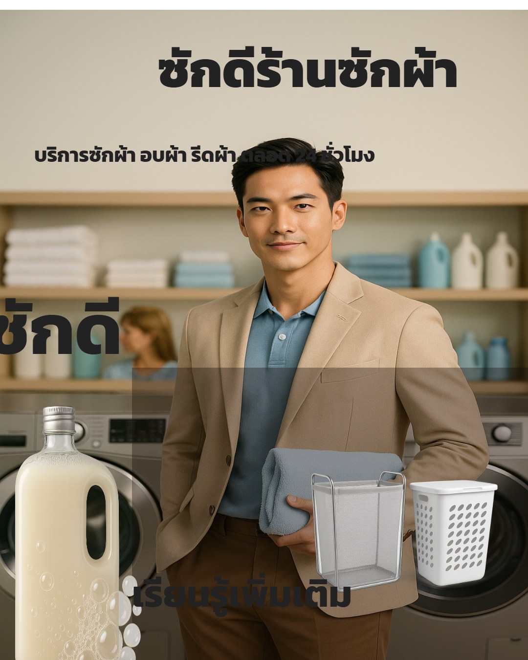 ซักดีร้านซักผ้า บริการซักผ้า อบผ้ารีดผ้า ตลอด 24 ชั่วโมง