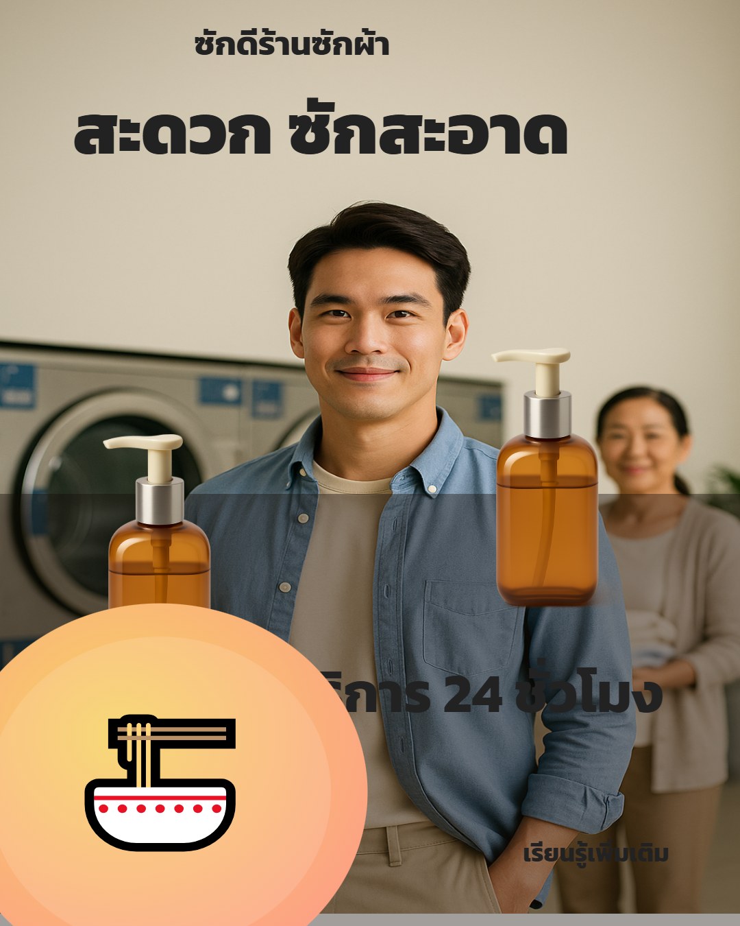 ซักดีร้านซักผ้า บริการซักผ้า อบผ้ารีดผ้า ตลอด 24 ชั่วโมง